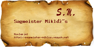 Sagmeister Miklós névjegykártya
